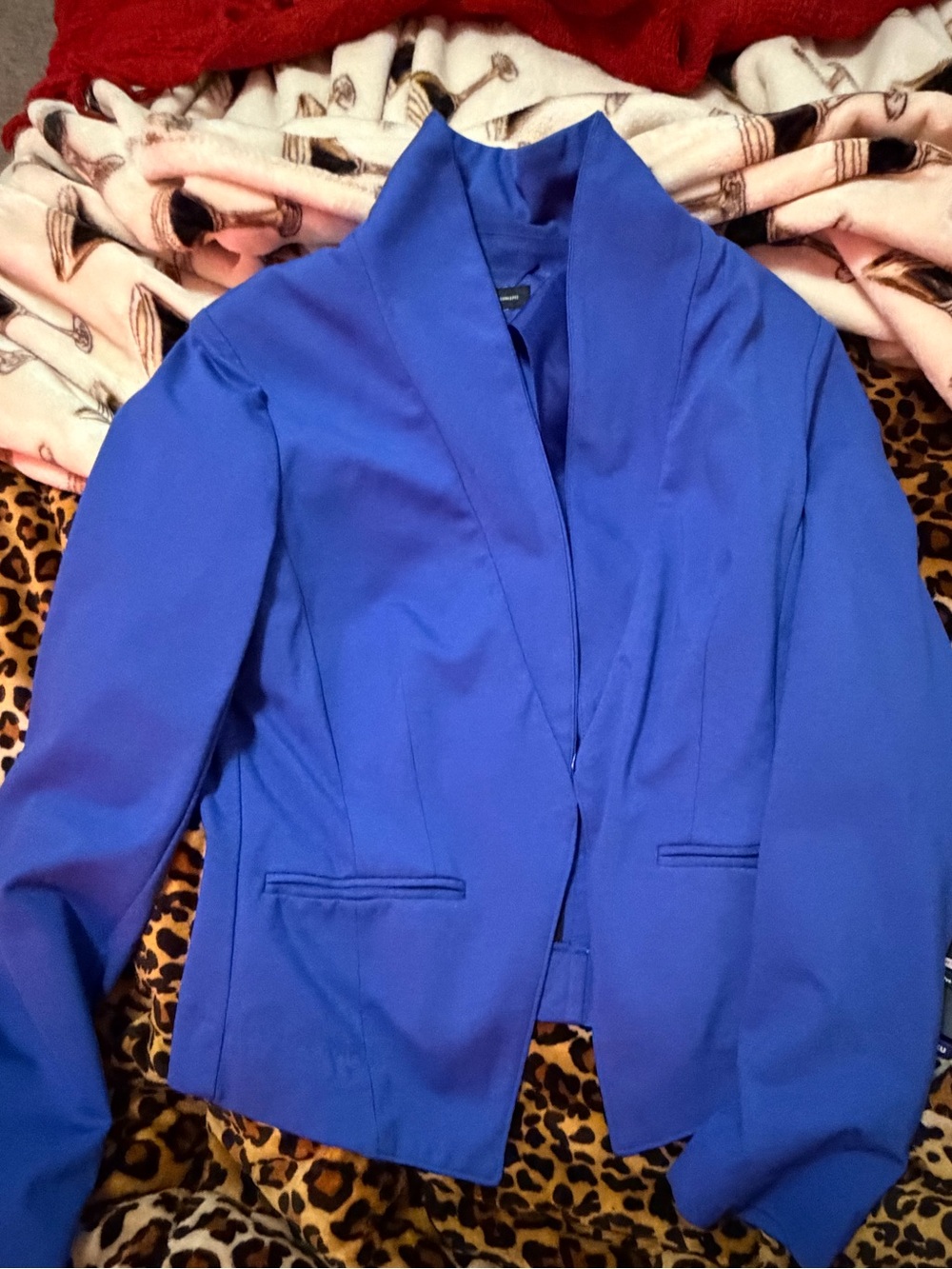 INC International Concepts Cobalt Blue Open-Front Blazer